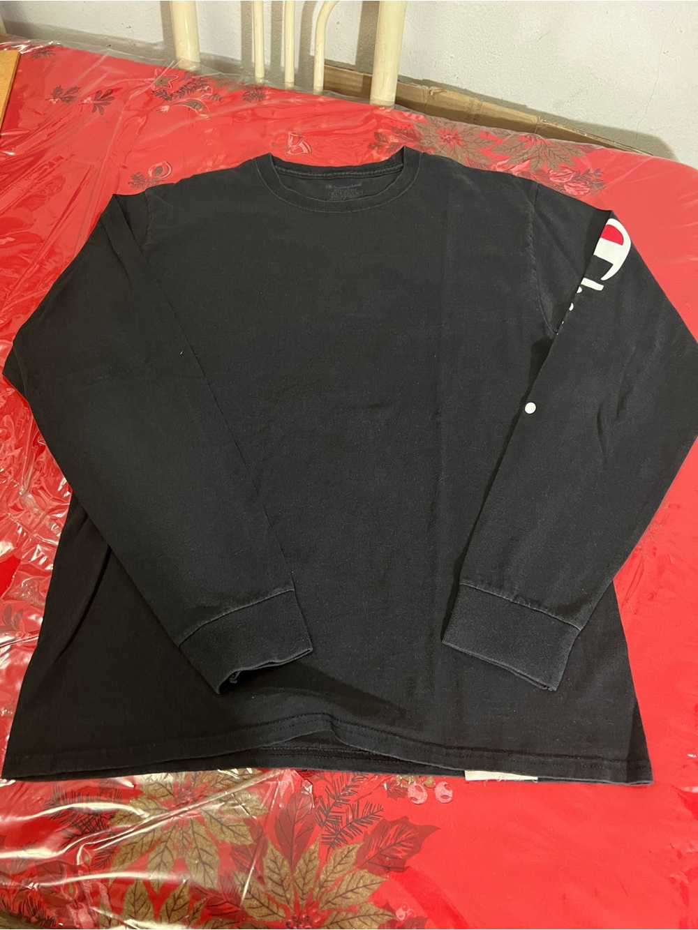 Champion Black Long Sleeve TShirt Mens Sz Medium